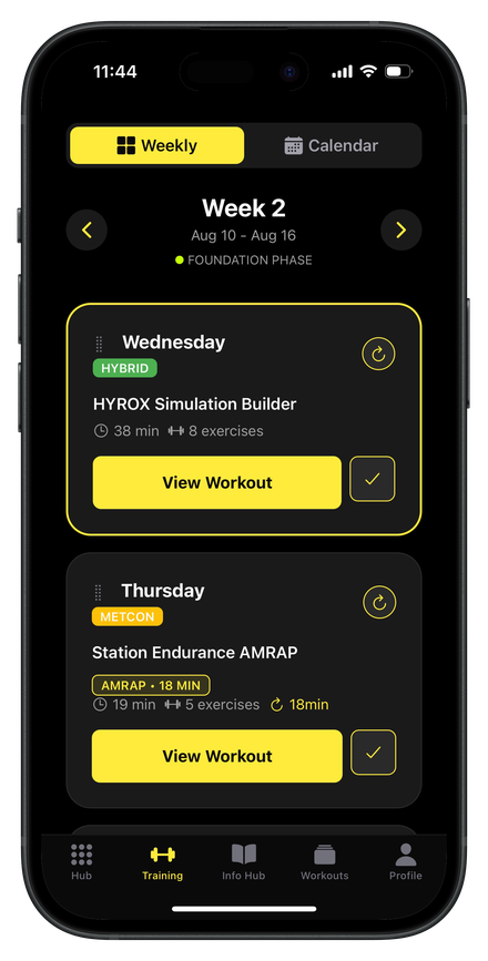 The RoxHype app: the workout library